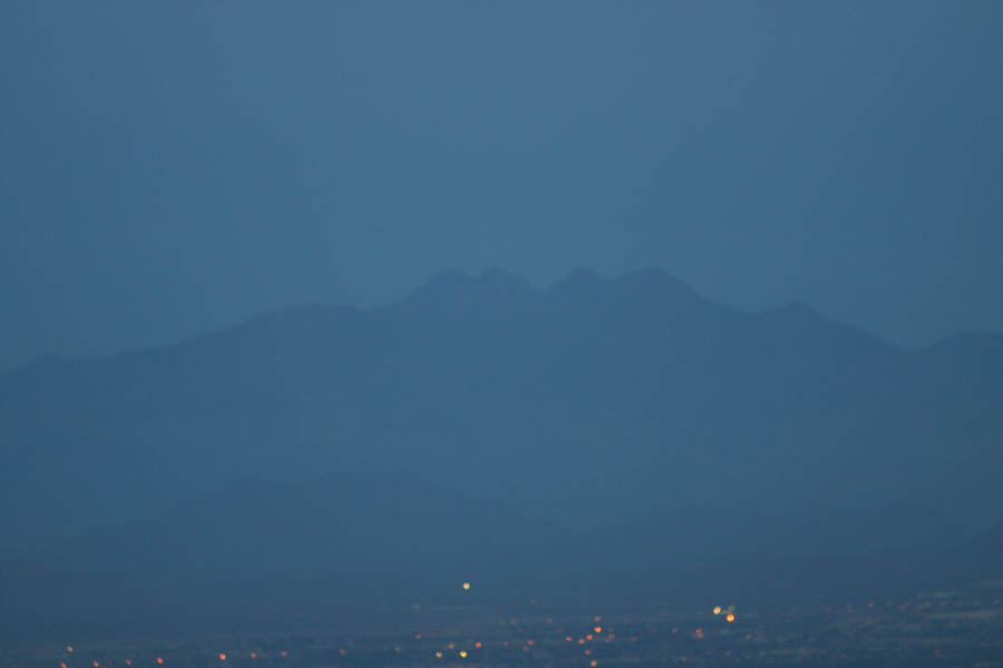 Four Peaks from South Mountain lookout (300mm, f/5.6, 1/15 sec, ISO 400)<!--CRW_1870.CRW-->